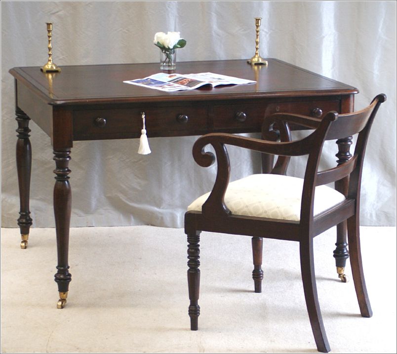 3042 Antique William IV Mahogany Library Table (1)